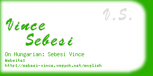 vince sebesi business card